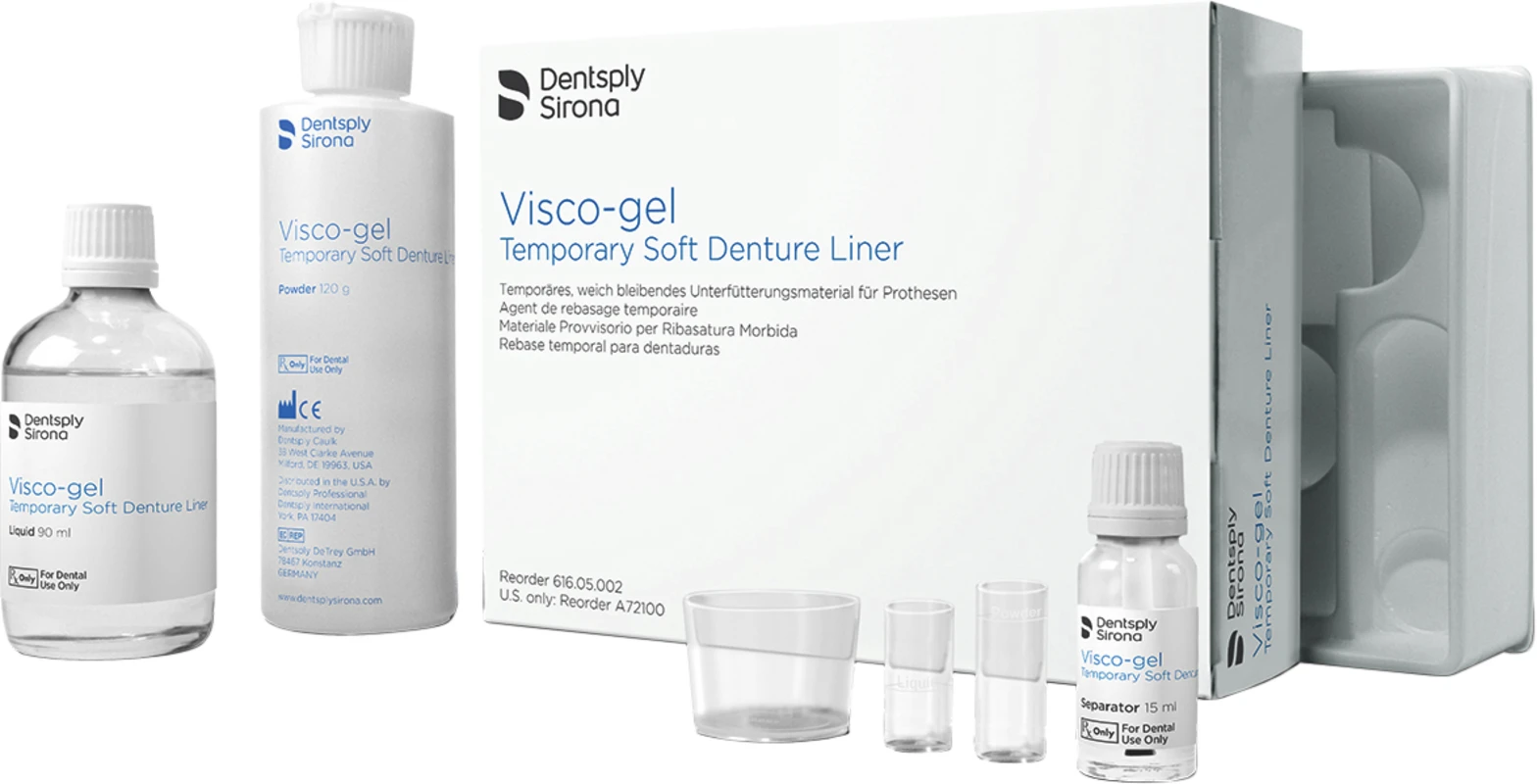 Visco-gel Standardpackung 120 g Pulver, 90 ml Flüssigkeit, 15 ml Isolierung, Zubehör
