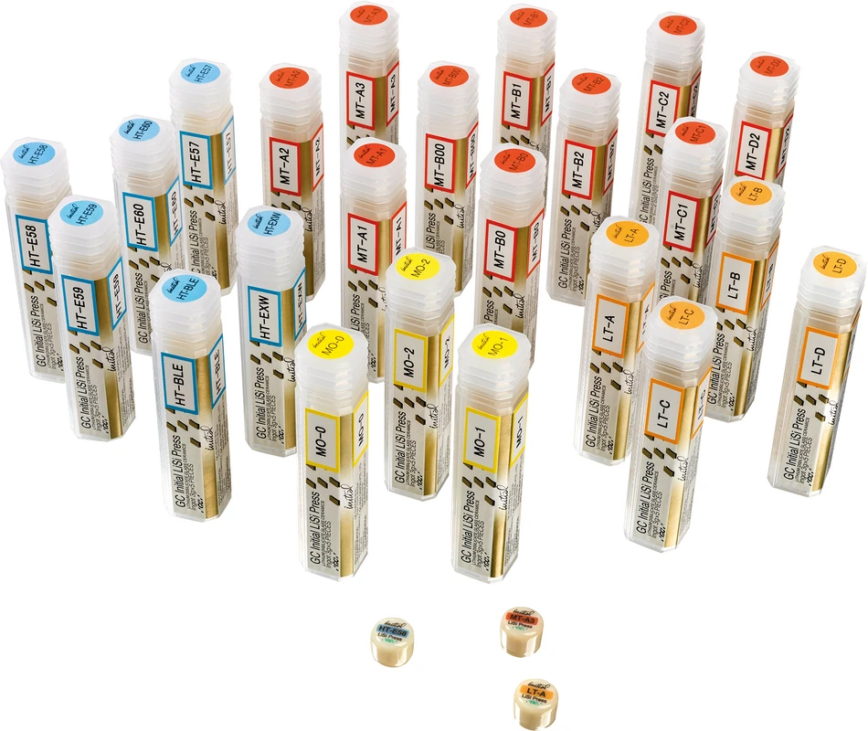 GC Initial™ LiSi Press Packung 5 x 3 g Rohling E58 HT