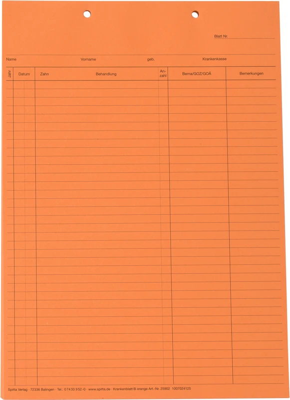 Krankenblatt B Spitta Verlag