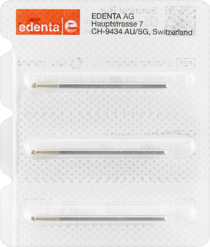 Chirurgie Knochenfräser HM C141AC Packung 3 Stück HP, Figur 001, ISO 023 Chirurgie Knochenfräser HM C141AC Edenta