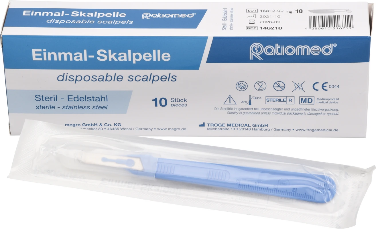 Einmalskalpell Packung 10 Stück Figur 10