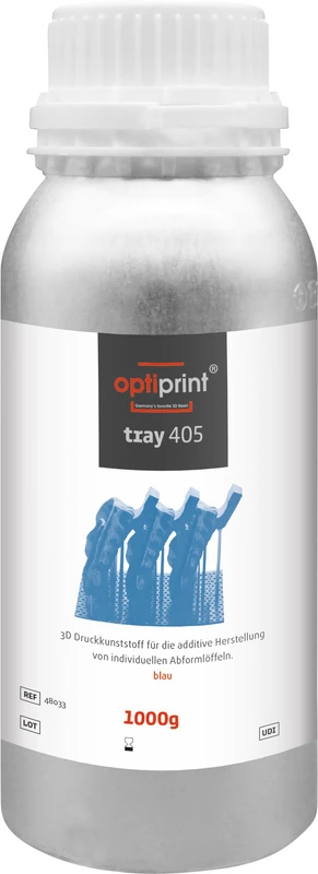 optiprint® tray Flasche 1 kg 405 nm, blau