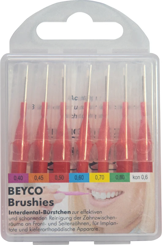 Beyco Brushies Einzeletui 7 Stück rot Ø 0,5 mm