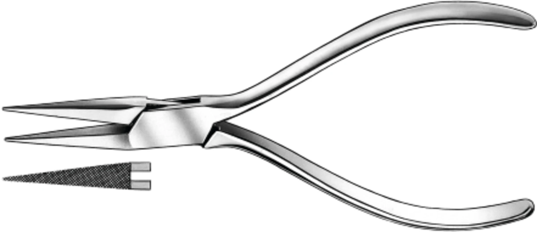 Flachzangen Stück Spitzzange 14 cm, gerieft