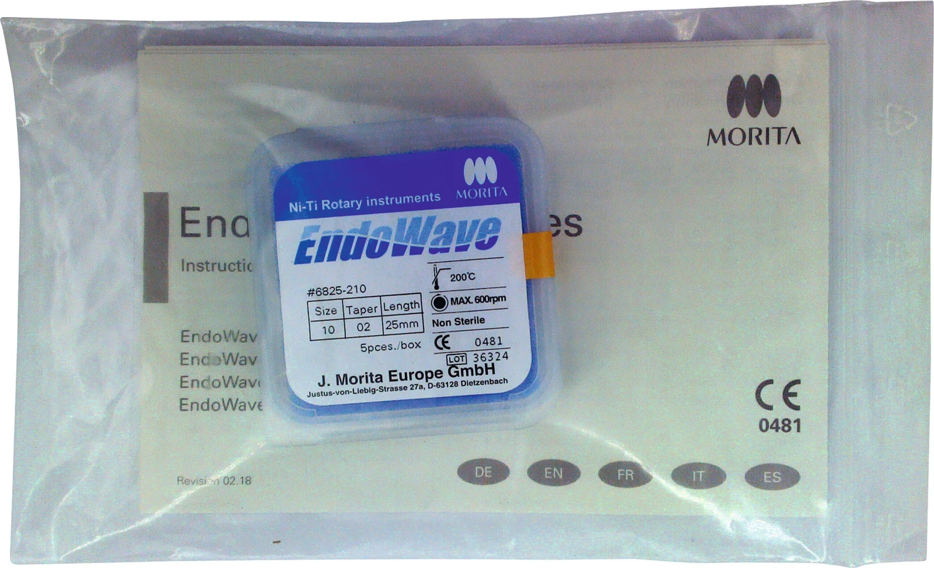 EndoWave NiTi Feilen Packung 5 Stück 25 mm, Taper.02, ISO 010 EndoWave NiTi Feilen Morita
