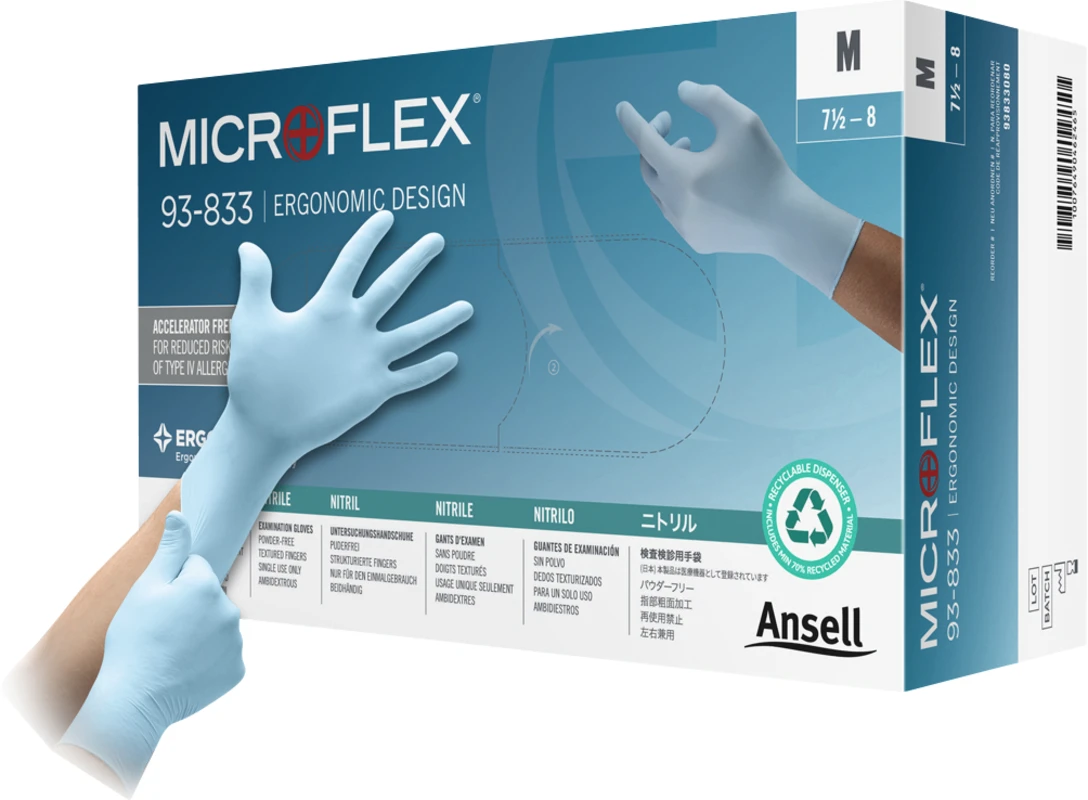 MICROFLEX® 93-833 Packung 250 Stück puderfrei, blau, M