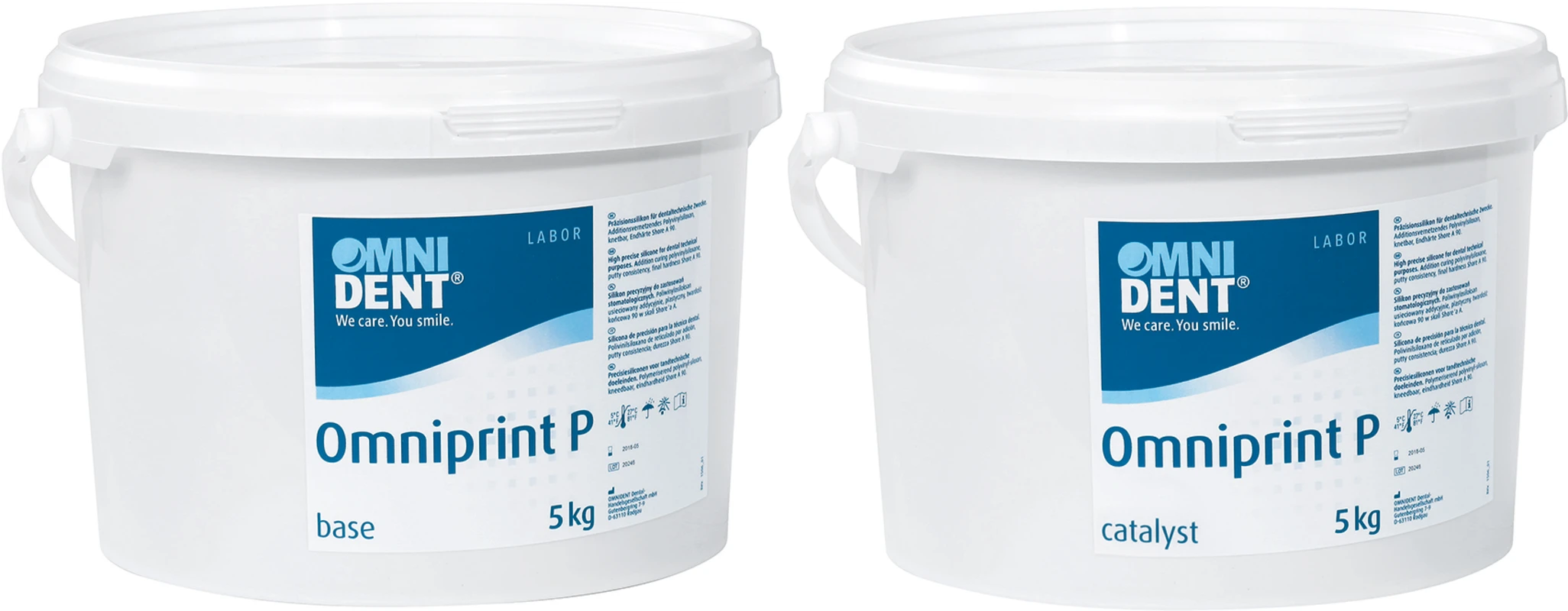 Omniprint P Packung 5 kg Eimer Base, 5 kg Eimer Katalysator