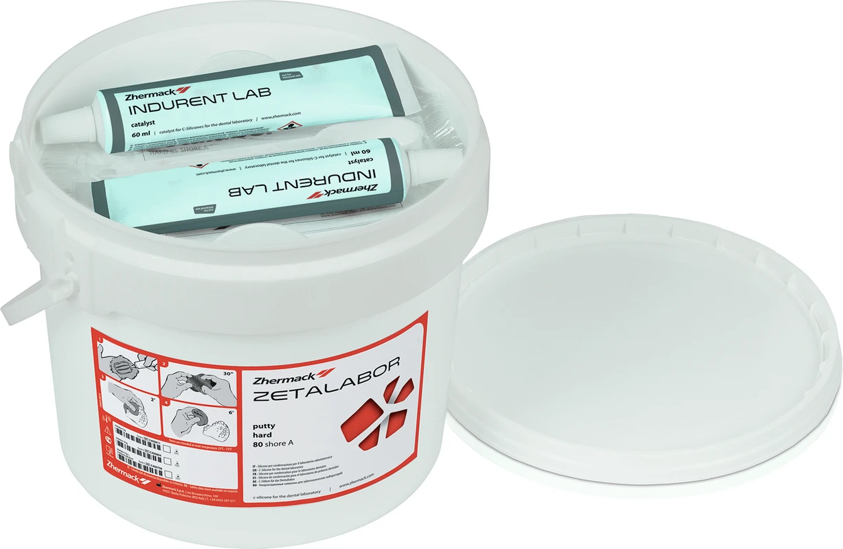 Zetalabor Eimer 5 kg Silikon grau, 2 x 60 ml Indurent Lab