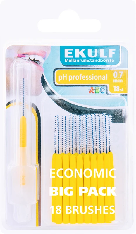 EKULF Interdentalbürsten ph professional Packung 18 Stück gelb, Ø 0,7 mm