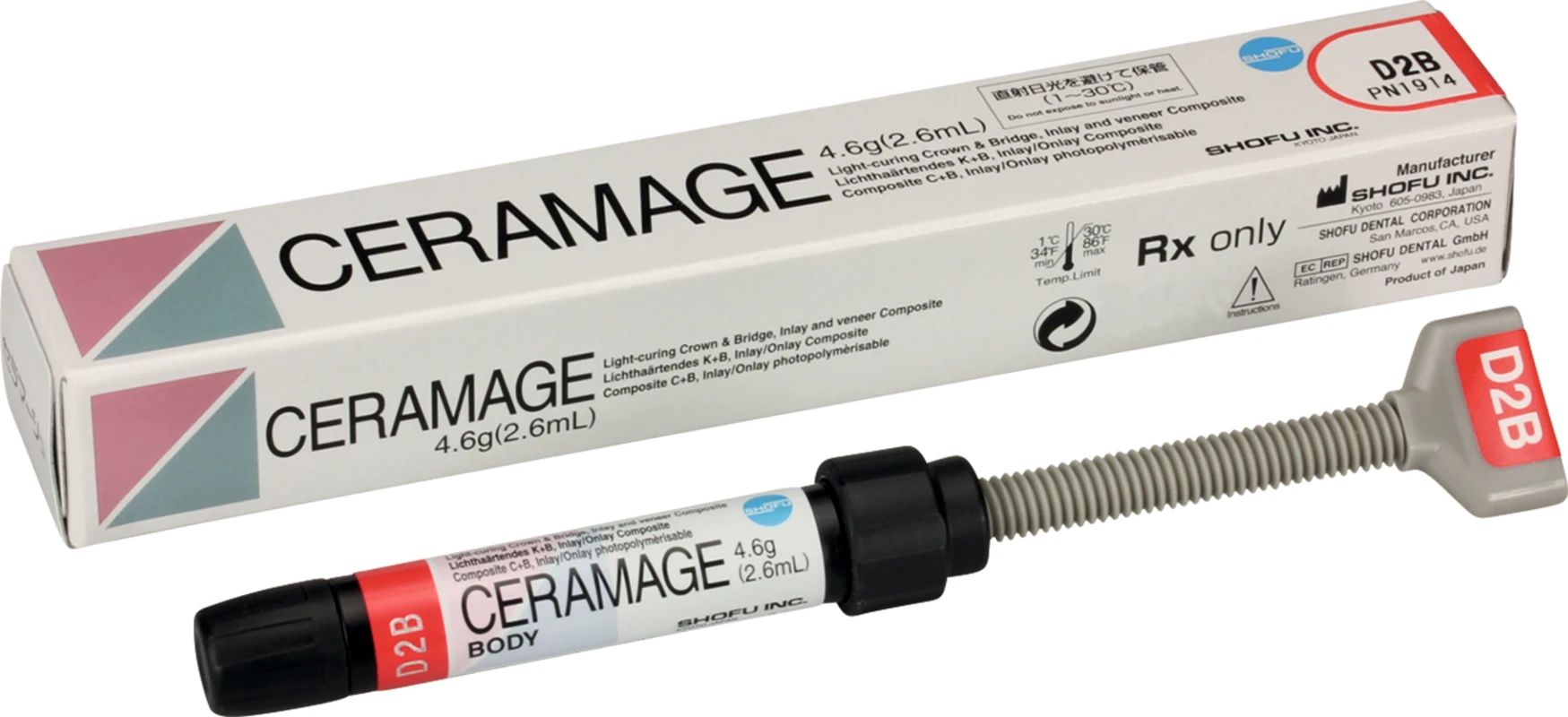 CERAMAGE Spritze 4,6 g dentin D2 CERAMAGE SHOFU