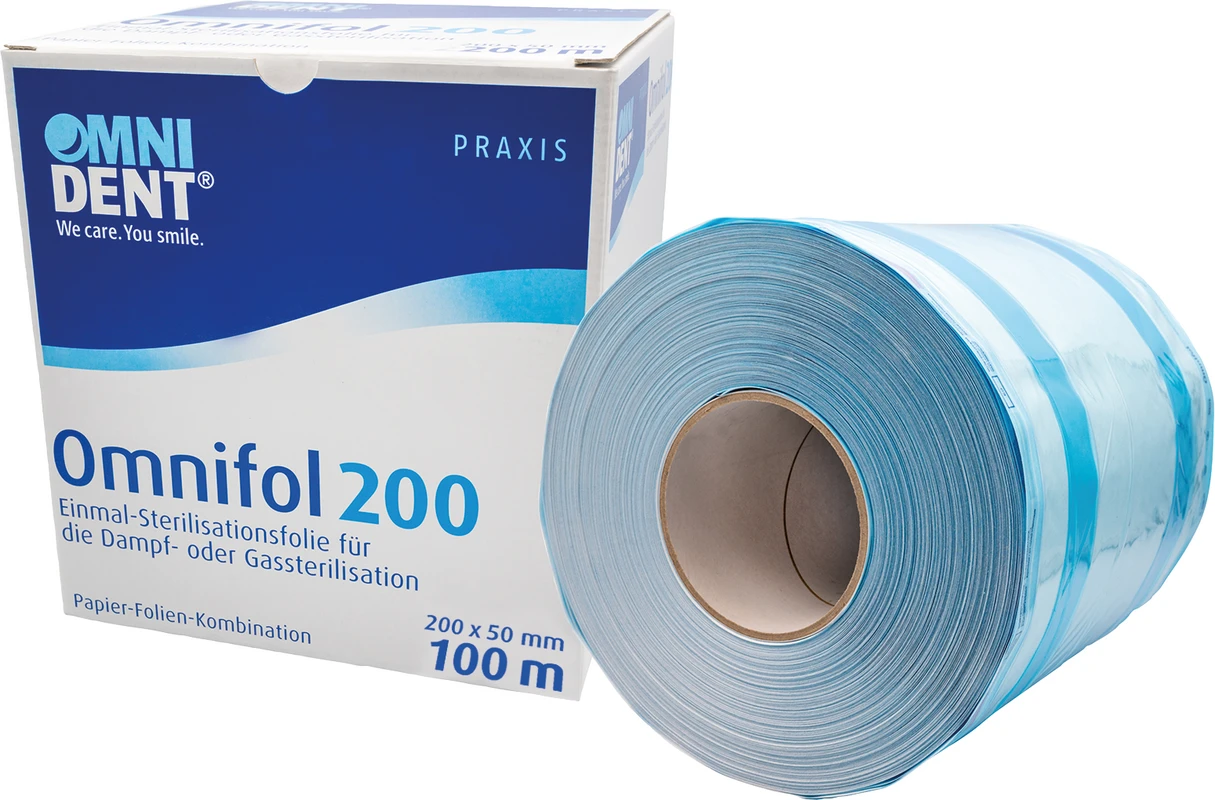 Omnifol Rolle 100 m, 200 x 50 mm, mit Seitenfalte