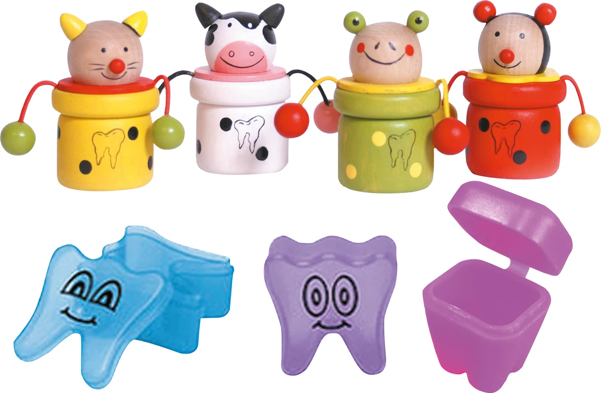 Zahnbehälter Packung 36 Stück Happy Smile, Ø 4,3 cm