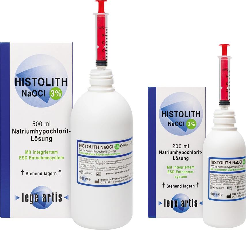 HISTOLITH NaOCl 3% Flasche 200 ml Lösung mit ESD-Entnahmesystem HISTOLITH NaOCl 3% lege artis