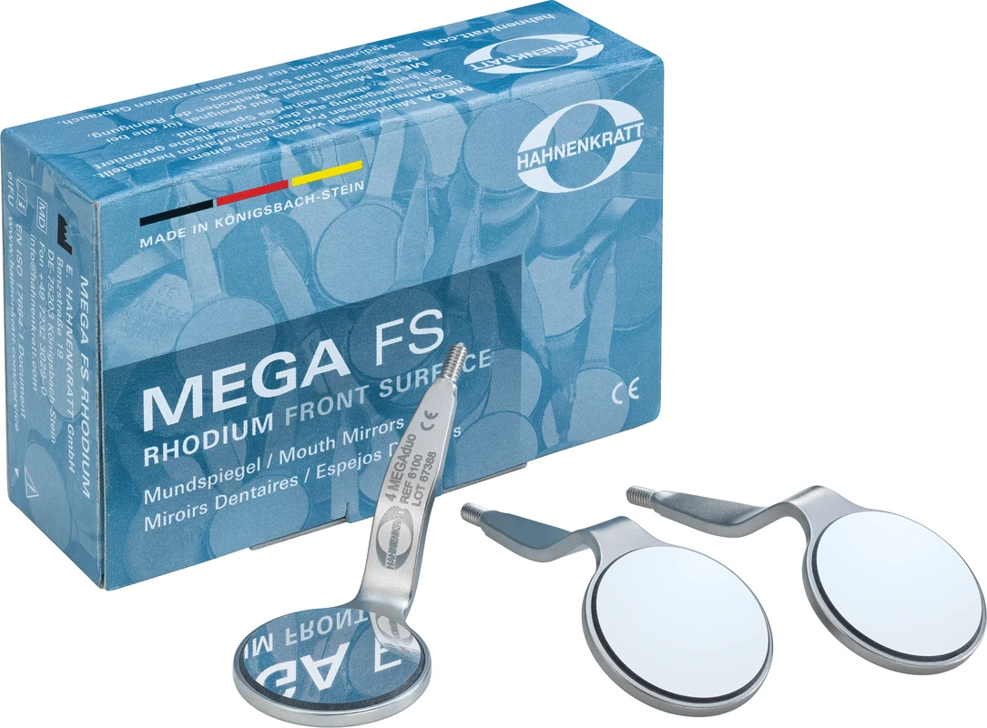 MEGA FS Rhodium Packung 12 Stück 5 plan, Ø 24 mm, SS-Gewinde