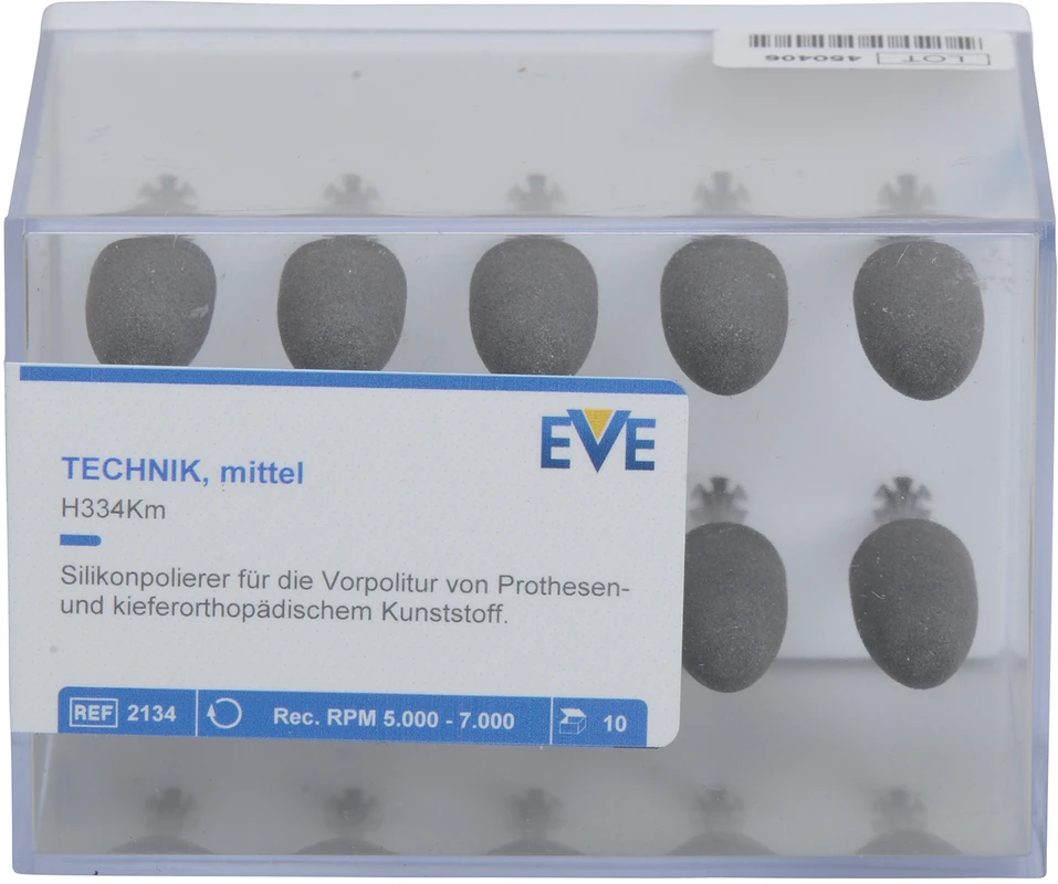 EVE TECHNIK Packung 10 Stück grau mittel, HP, Figur Granate, 10 x 24 mm