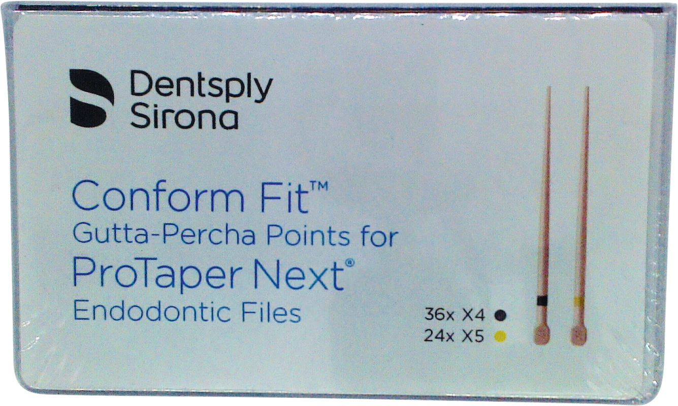 ProTaper Next® Conform Fit™ Guttaperchaspitzen Packung 60 Stück X4/X5 ProTaper Next® Conform Fit™ Guttaperchaspitzen Dentsply Sirona