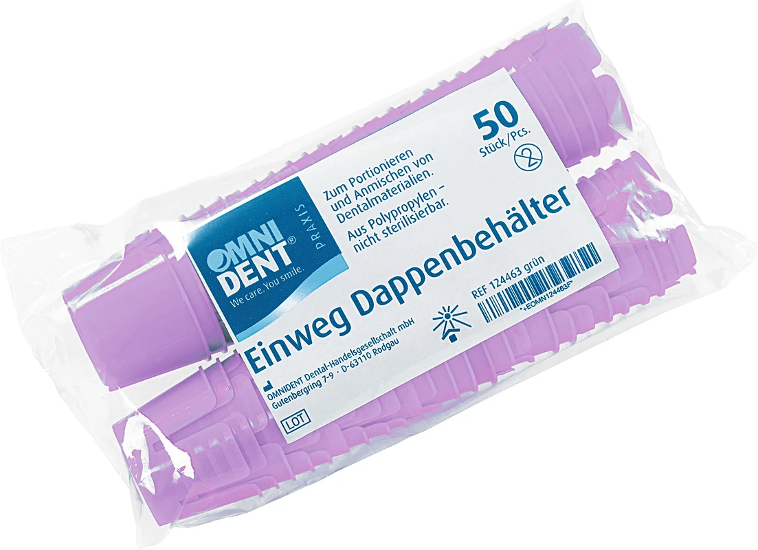 Omni Einmaldappenbehälter Packung 50 Stück lila
