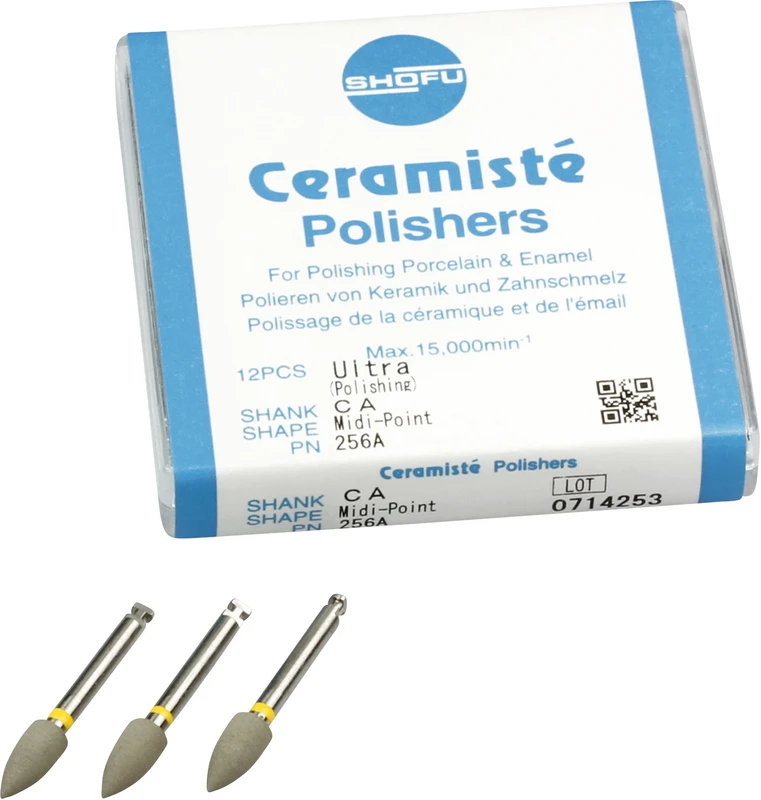 Ceramisté Packung 12 Stück gelb ultra, RA, Figur Midispitze, ISO 060