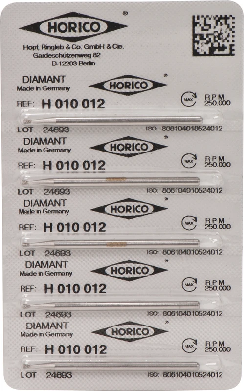 Diamantschleifer H 010 Packung 5 Stück HP, Figur 010, 1,6 mm, ISO 012