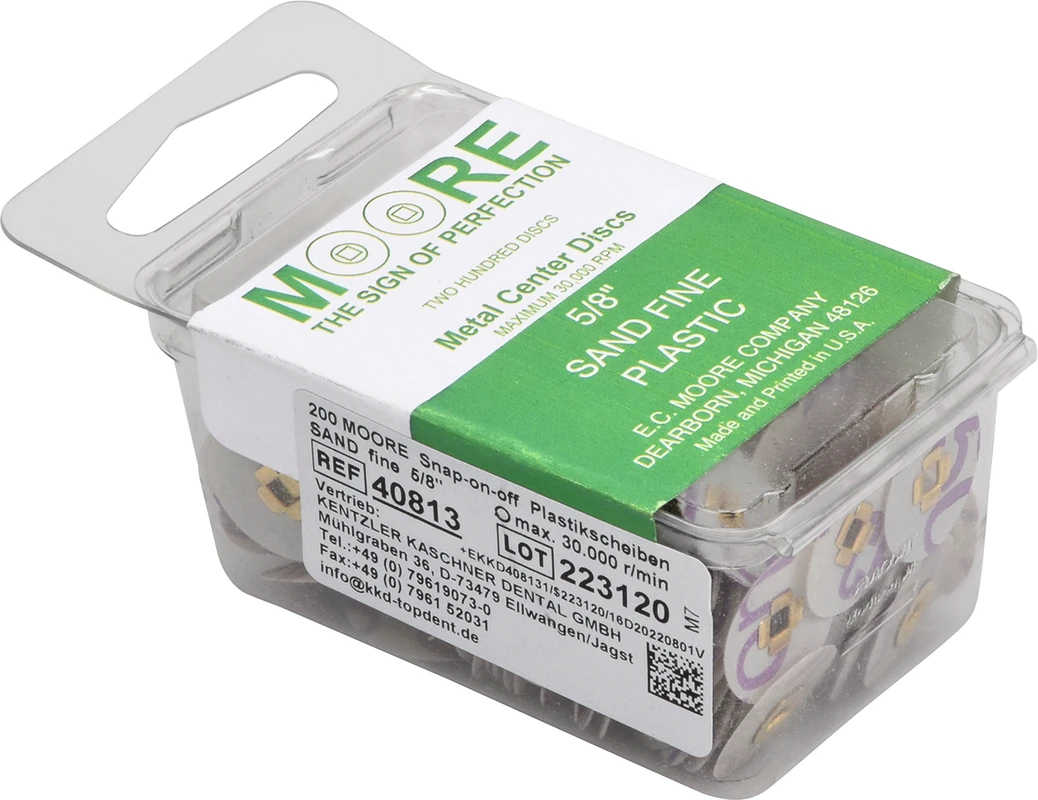 MOORPLASTIC® Snap-on-off Scheiben Packung 200 Stück Sand, fein, Ø 16 mm