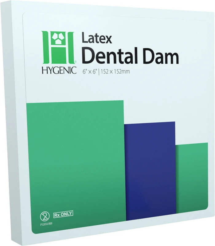 Hygenic® Latex Kofferdam Packung 36 Stück 6"x 6" medium grün