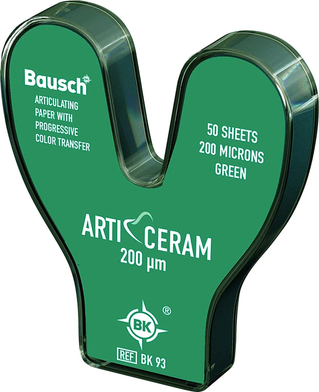 Arti-Ceram Packung 1 Hufeisen-Spender, 50 Artikulationspapiere grün, 200&micro;m, 52 x 20 mm