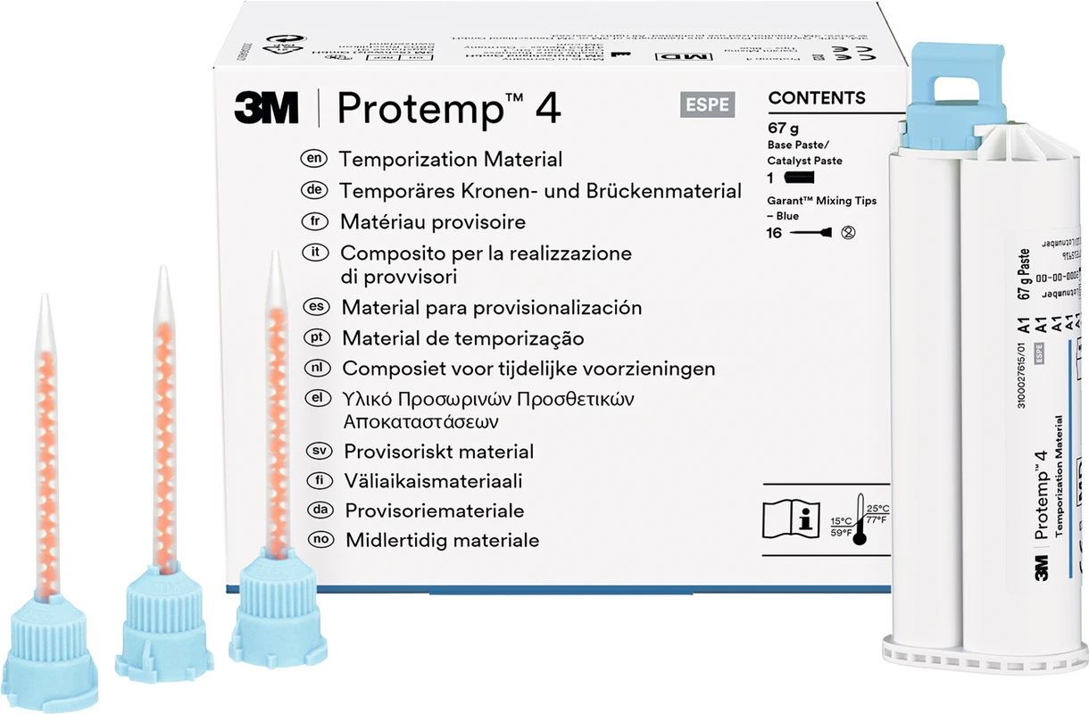 Solventum™ Protemp™ 4 Packung 50 ml Kartusche A1, 16 Mischkanülen blau