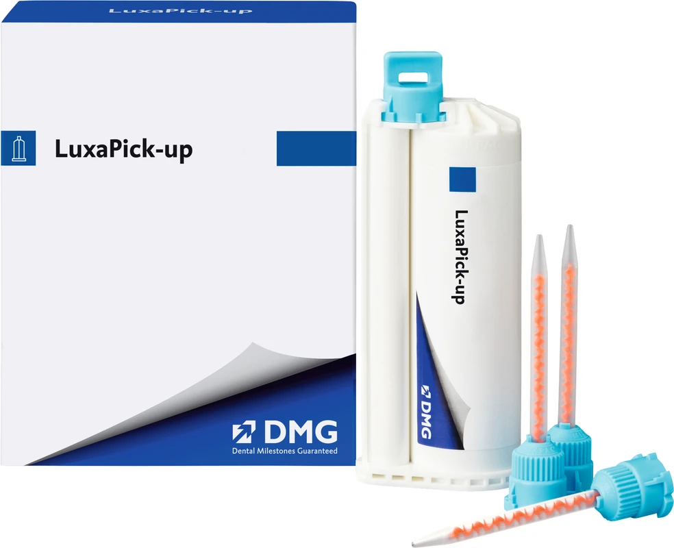LuxaPick-up Packung 76 g Kartusche rosa, 15 Automix-Tips blue