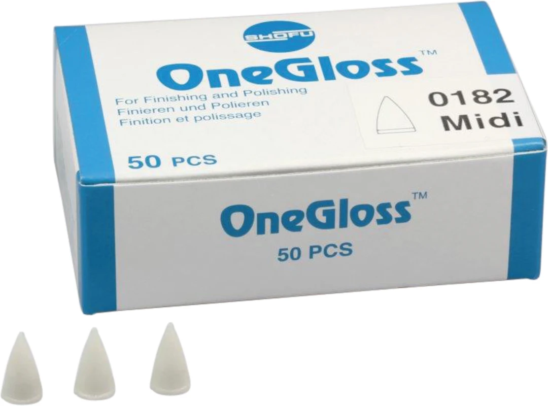 OneGloss™ / OneGloss™ PS + M Packung 50 Polierer Midispitze, unmontiert, ISO 060