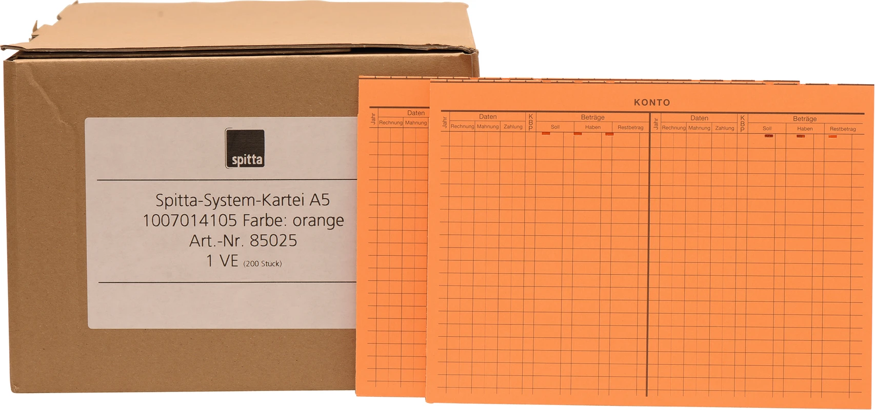System Karteikarten A5 Packung 200 Stück orange System Karteikarten A5 Spitta Verlag