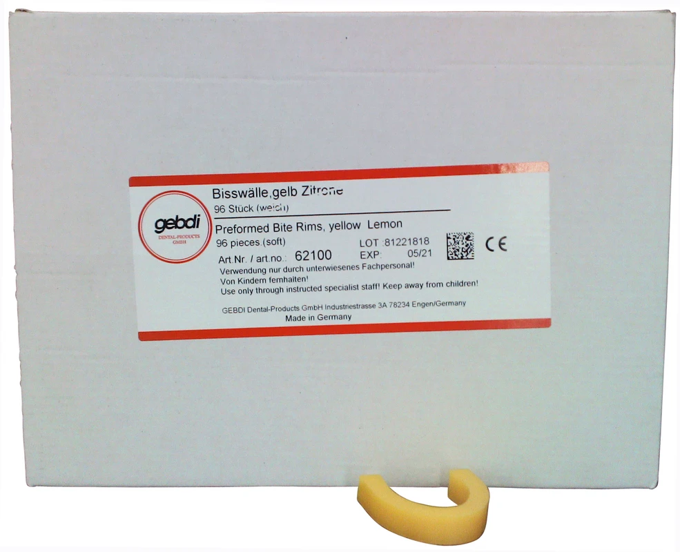 Bisswälle vorgeformt Packung 96 Stück gelb, Zitronenaroma, weich