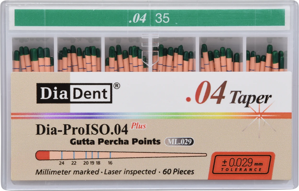 DiaDent® Dia-Pro Guttaperchaspitzen Packung 60 Stück, Taper.04, ISO 035