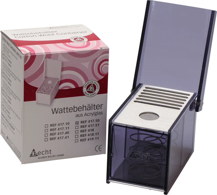 Pellet-/ Wattebehälter mit Deckel Stück mit breiten Trennscheiben, rauchgrau