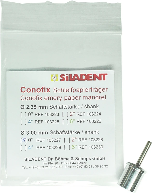 Conofix Schleifpapierträger Stück 0°, Ø 3 mm