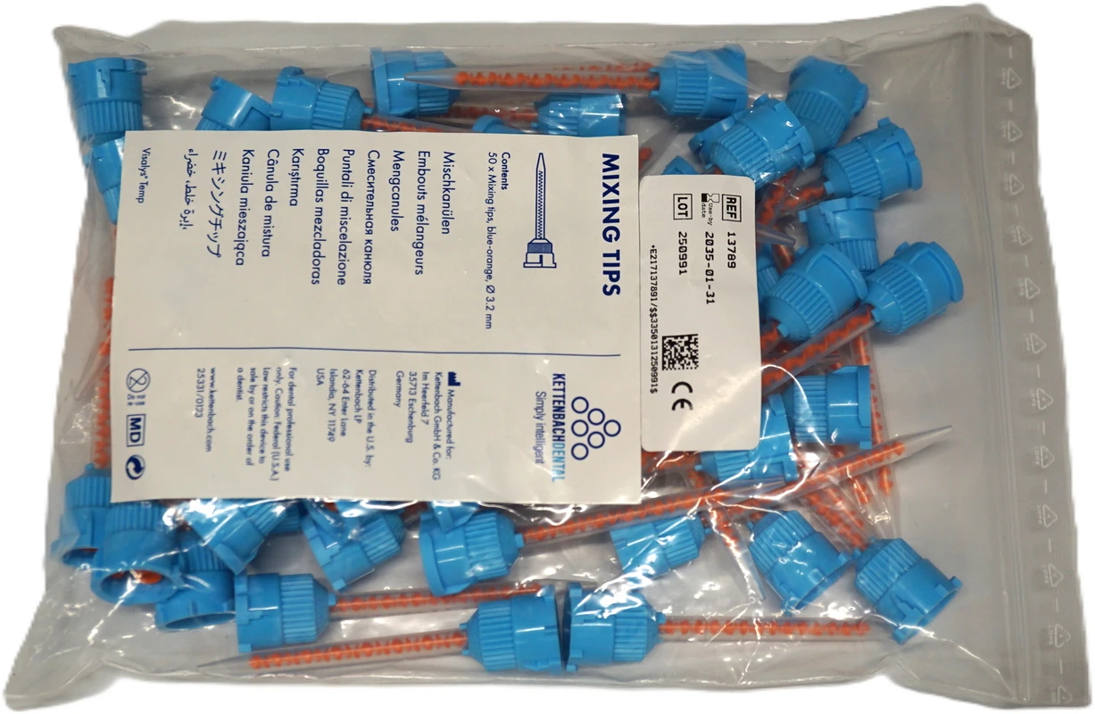 Visalys® Temp Mischkanülen Packung 50 Stück blau-orange Visalys® Temp Mischkanülen Kettenbach Dental