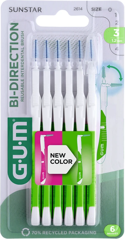 GUM® BI-DIRECTION Packung 6 Stück grün, Tanne, &Oslash; 1,2 mm