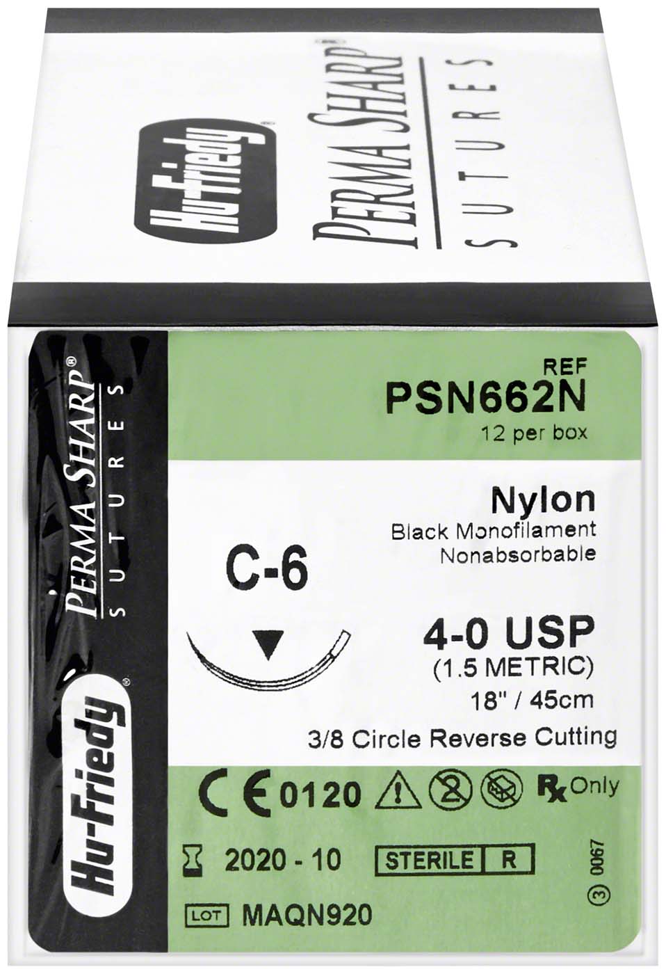 Nahtmaterial Packung 12 Stück Nylon 4-ONA/C-6 Nahtmaterial Hu-Friedy
