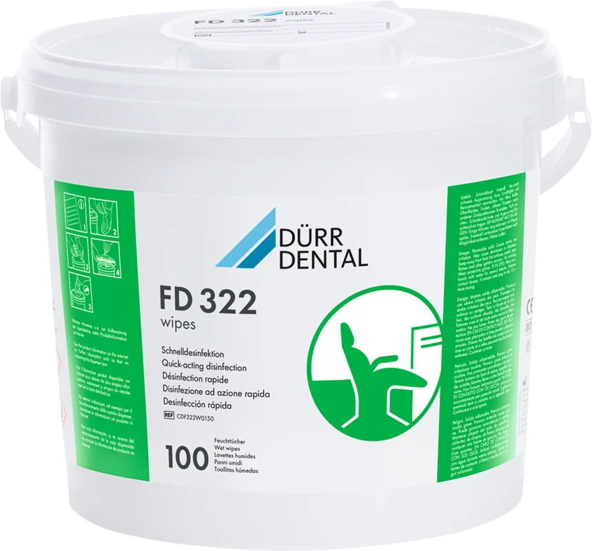 FD 322 wipes Schnelldesinfektion Set 1 Leereimer, 100 Tücher
