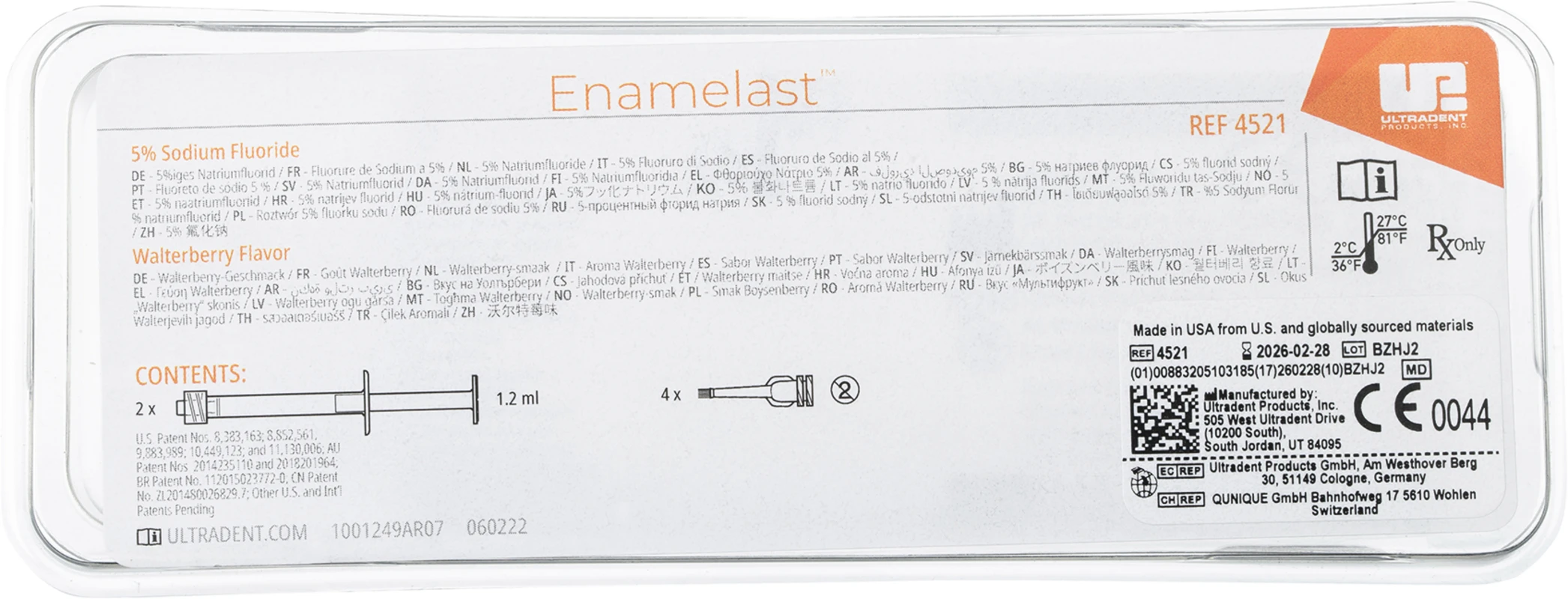 Enamelast™ Syringe Kit 2 x 1,2 ml Spritze Walterberry, 4 SoftEZ Tips