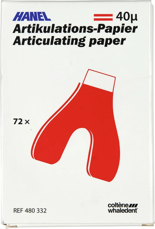 HANEL Artikulations-Papier 40 µm Packung 72 Blatt rot, 40 µm, U-Form
