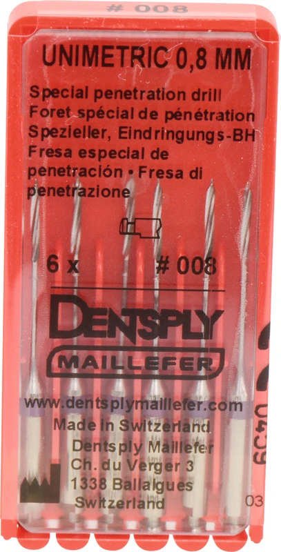 UNIMETRIC Eindringungsbohrer Packung 6 Stück, Gr. 08