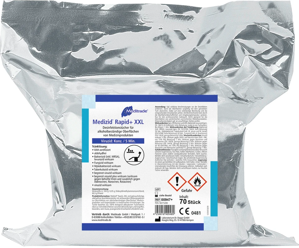 Medizid® Rapid+ XXL Nachfüllpackung 70 Stück 29 x 30 cm