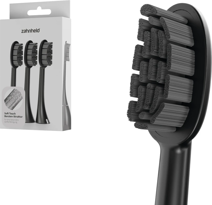 Bürstenkopf Basic Soft Packung 3 Stück schwarz