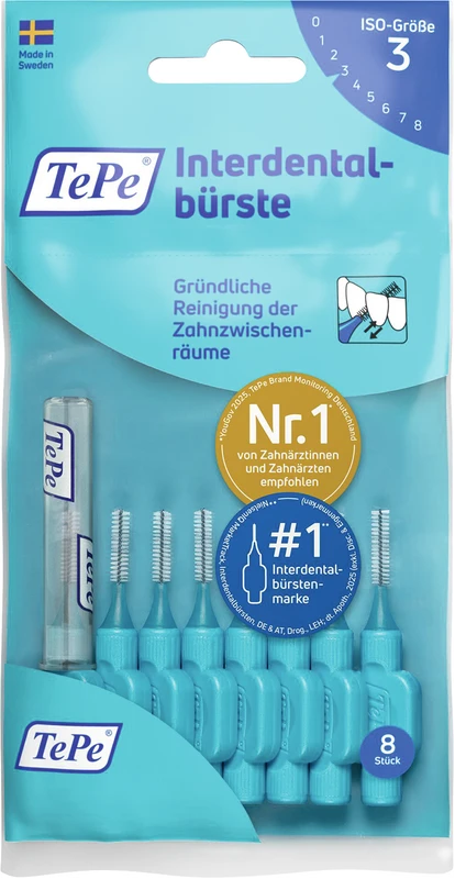 TePe® Interdentalbürsten Original Packung 8 Stück blau, Ø 0,6 mm