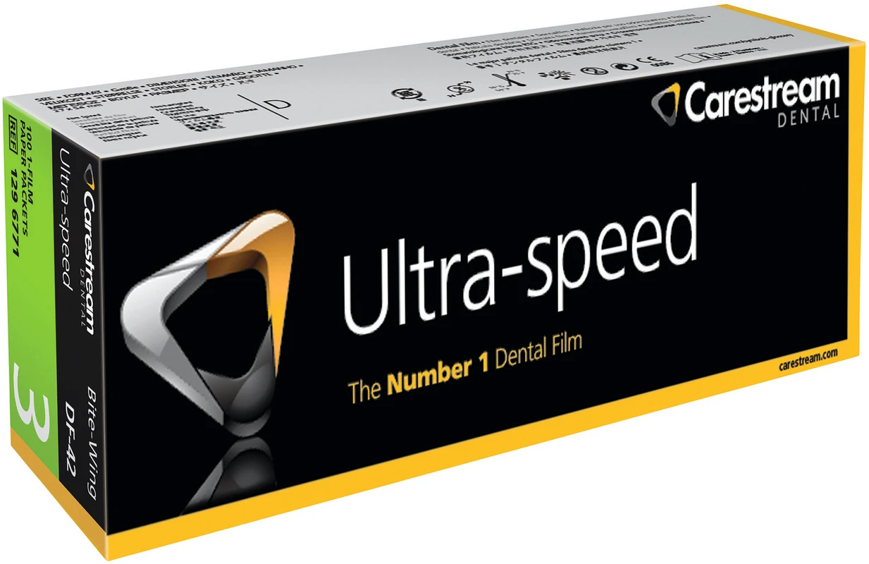 Ultra-speed Bite Wing Film Packung 100 Stück 2,7 x 5,4 cm, DF-42 Ultra-speed Bite Wing Film Carestream HEALTH