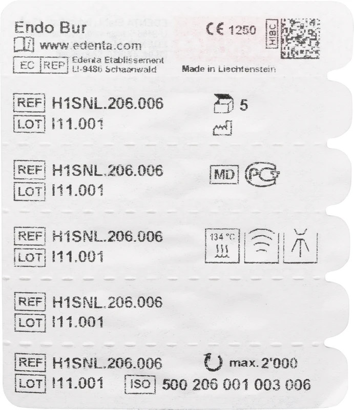 Endobohrer H1SNL Packung 6 Stück RAXL, Figur 001, ISO 006
