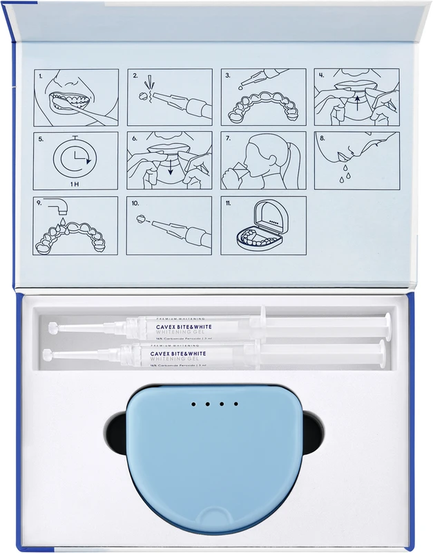 Cavex Bite&White Patient Kit Kit 2 x 3 ml Spritze, 1 Schienendose, 1 Farbskala, 1 Gebrauchsanweisung