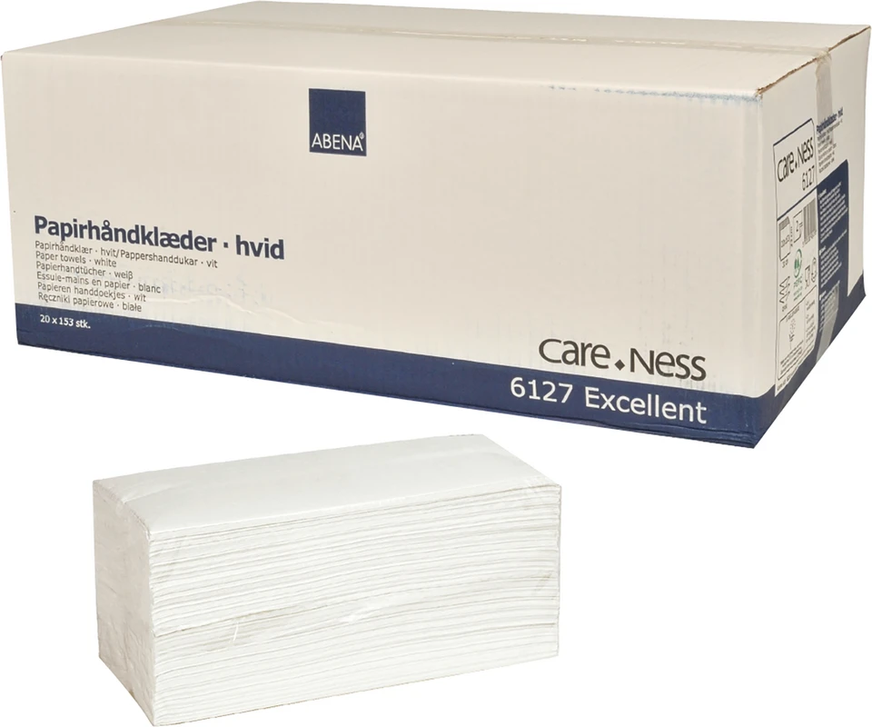Papierhandtücher Packung 3.060 Stück weiß, 2-lagig, 23 x 31 cm