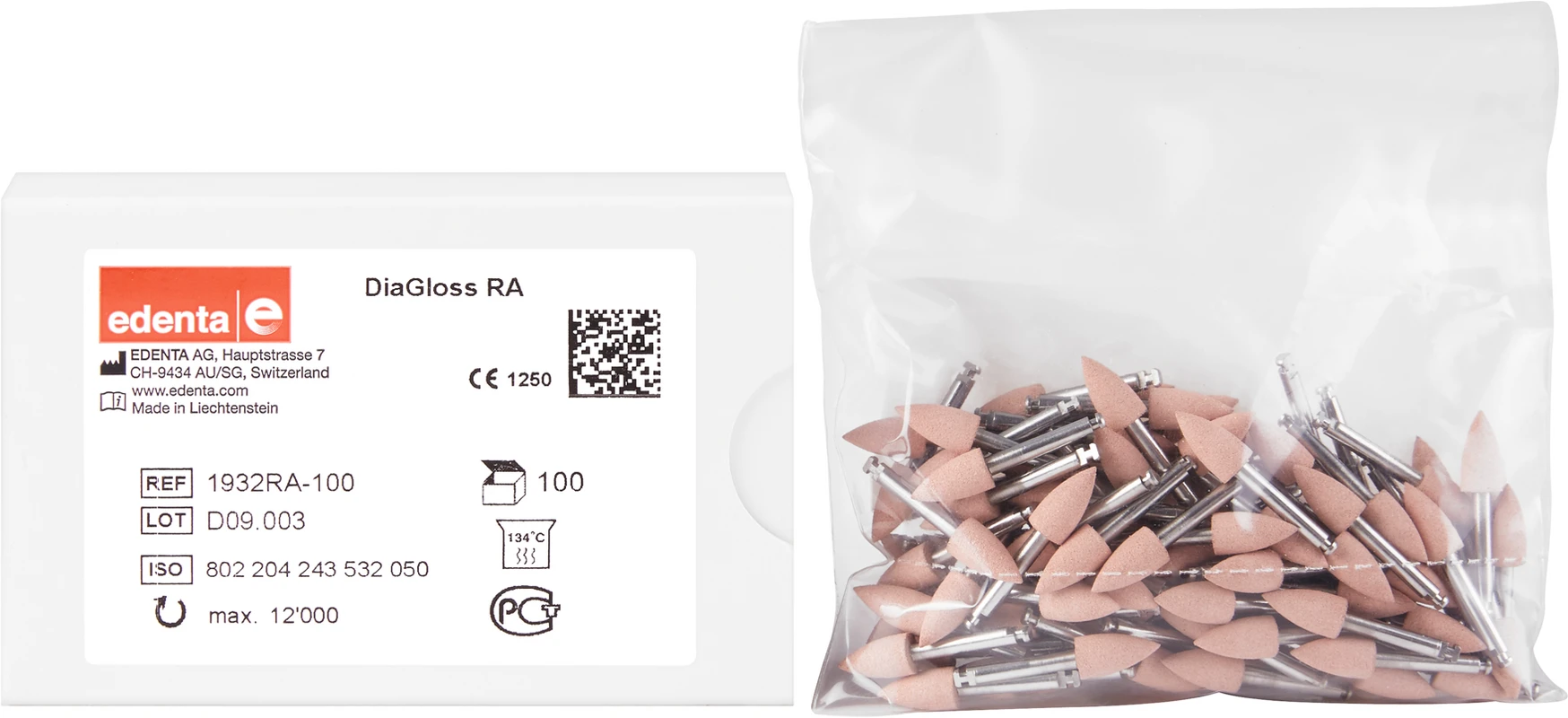 DiaGloss Packung 100 Stück rosa, RA, Figur 243, 10 mm, ISO 050