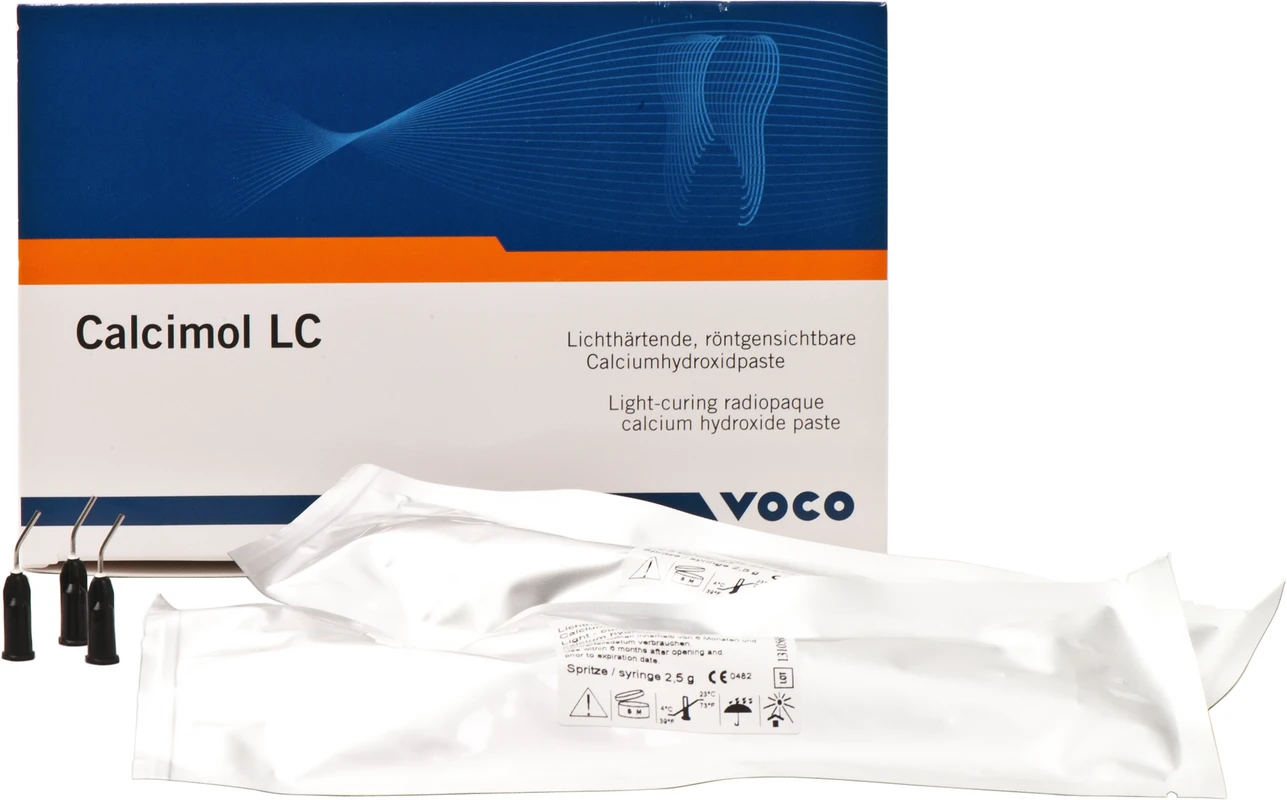 Calcimol LC Packung 2 x 2,5 g Spritze mit Applikationskanülen Typ 41
